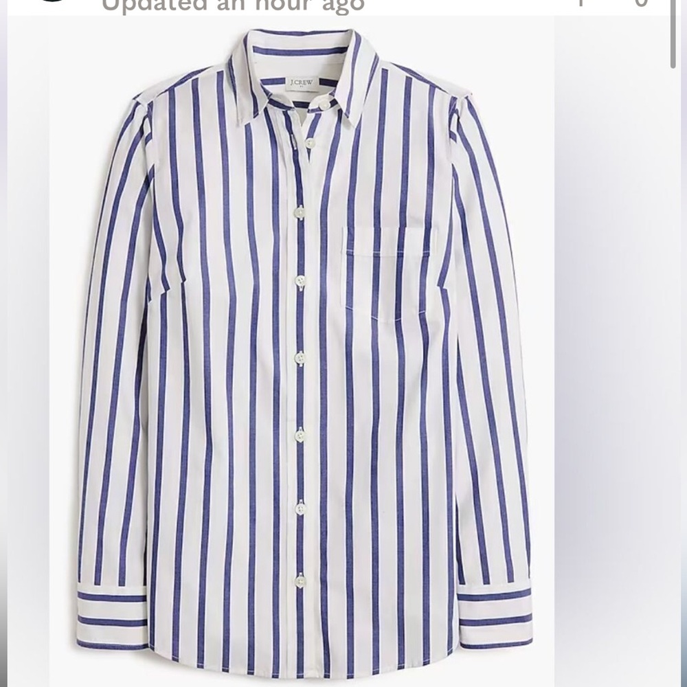 J. Crew Blue and White Striped Button Down Shirt